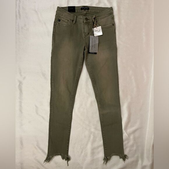 Dear John Stretch skinny mid-rise jeans, raw edge, size 25,‎ NWT color is Mortar - Picture 1 of 9